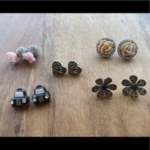Lot of 5 Earring Sets- 3 are Betsey Johnson